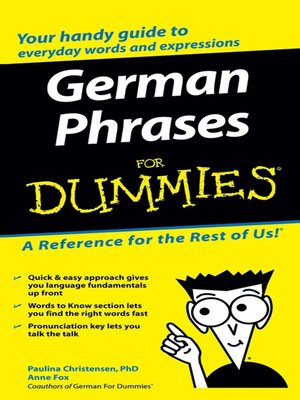 cover image of German Phrases For Dummies